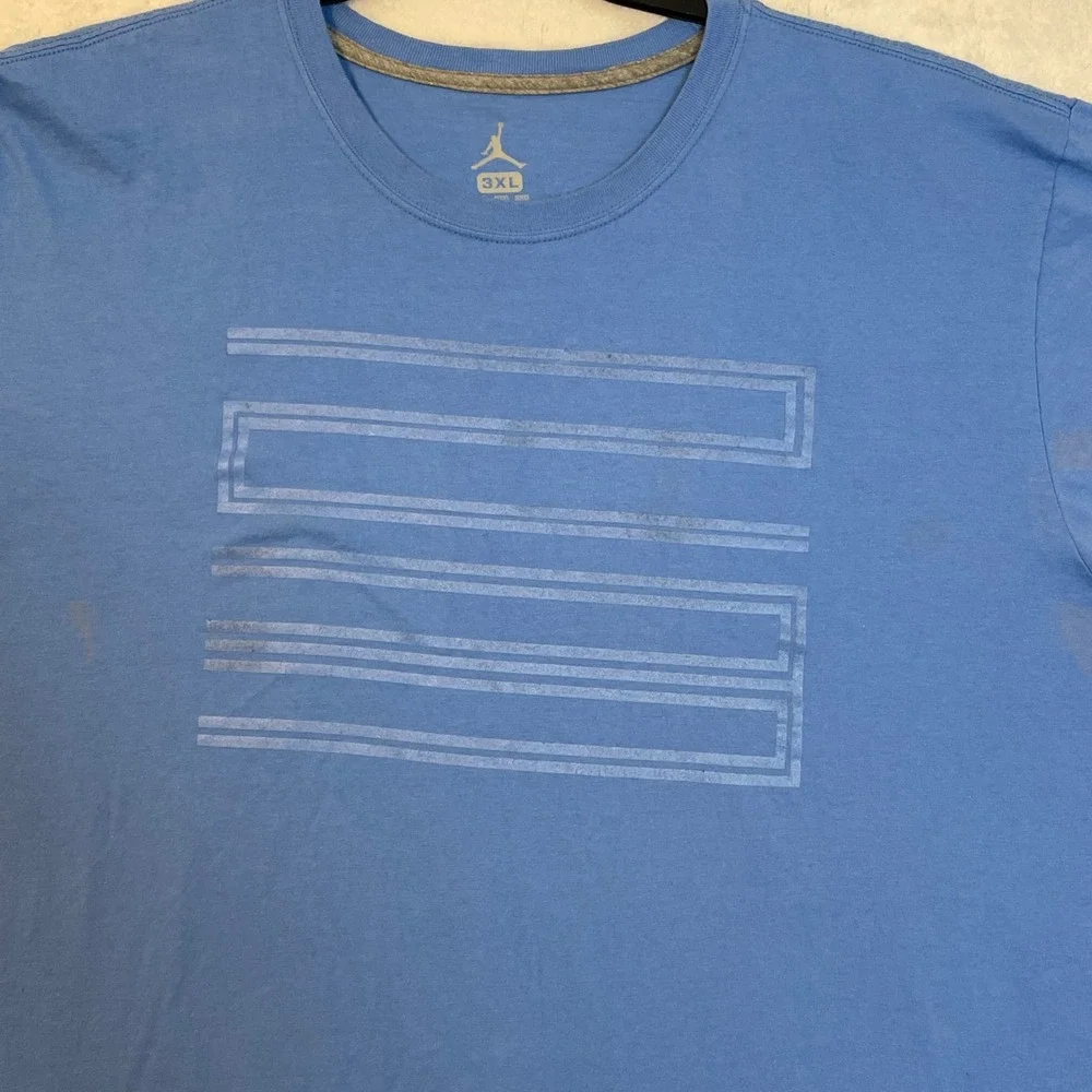 Jordan 3XL T-Shirt Blue Basketball Jumpman 23 Graphic Tee Menswear Activewear